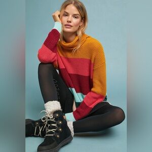 Farm Rio for Anthropologie knit Turtleneck Dress